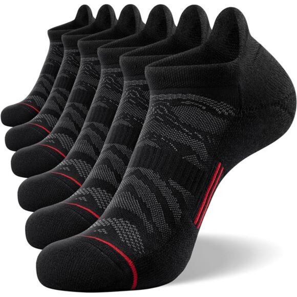 FITRELL Men's 6 Pack Ankle Running Socks Low Cut Cushioned Athletic Sports - Picture 1 of 7